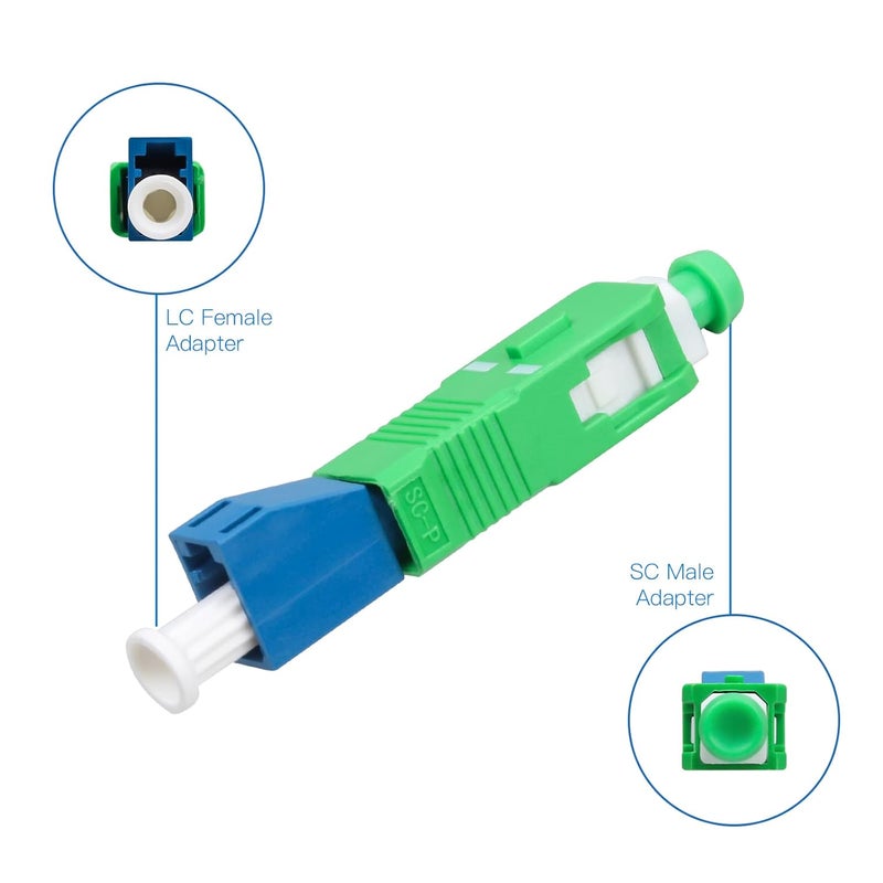Duogalia 20-Pack SCAPC Male to LCUPC Female Singlemode Adapter Fiber Optic Connector FTTH Convertor for Visual Fault Locator - Image 5
